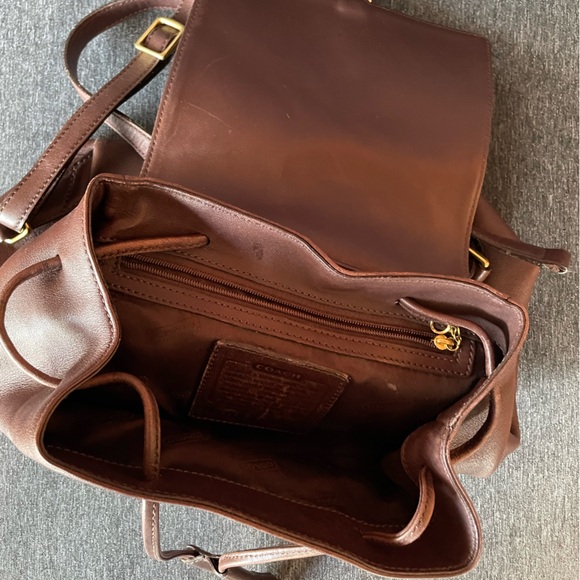 COACH legacy Hamptons backpack chestnut brown soft leather medium vgc - Picture 5 of 14